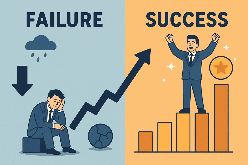 Failure to Success journey – a man climbing from darkness to light”